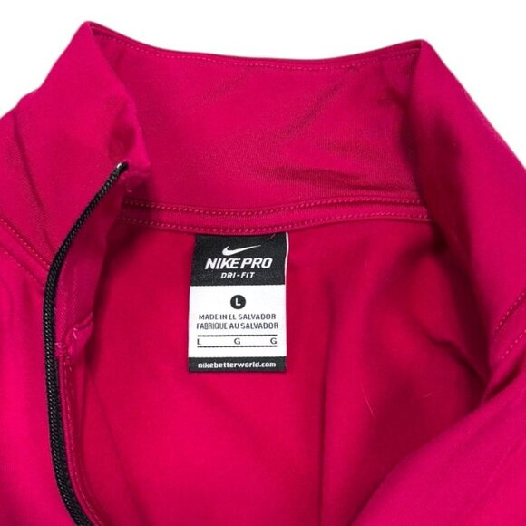 Nike Pro Fleeced Lined Pullover Pink Size Large - Picture 3 of 9